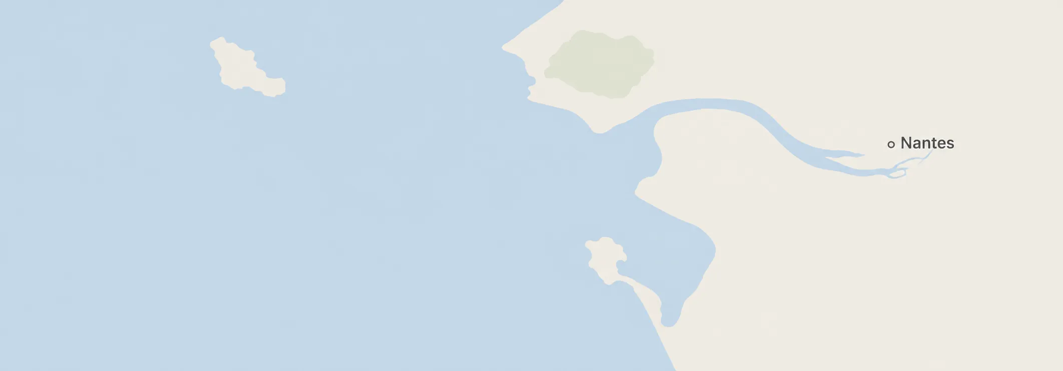 Map of the region between Nantes and the coast